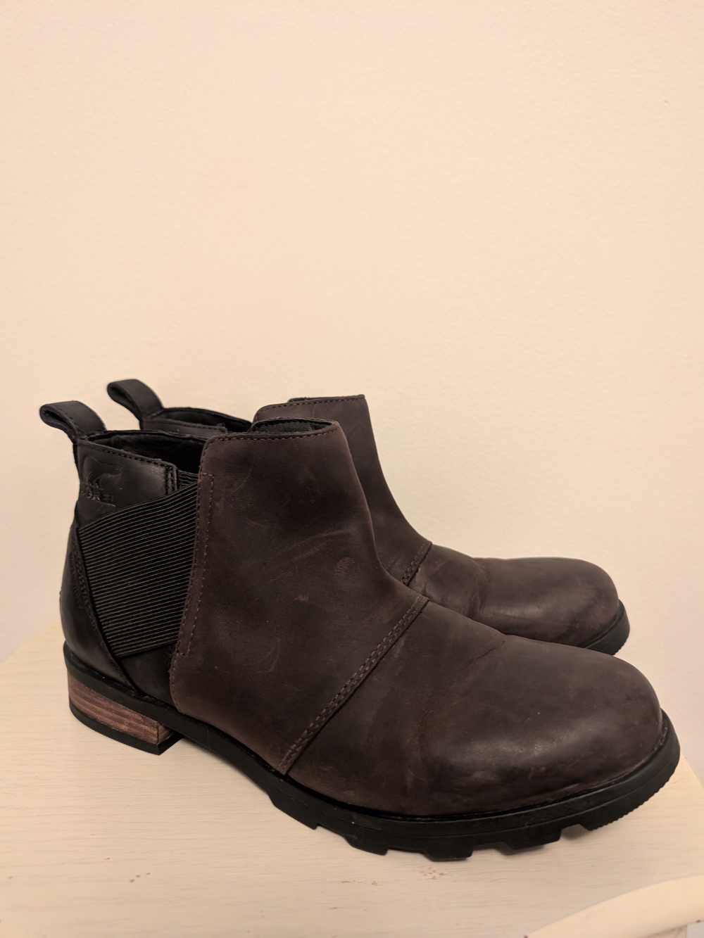 Women's Sorel Brown Leather Chelsea Boots